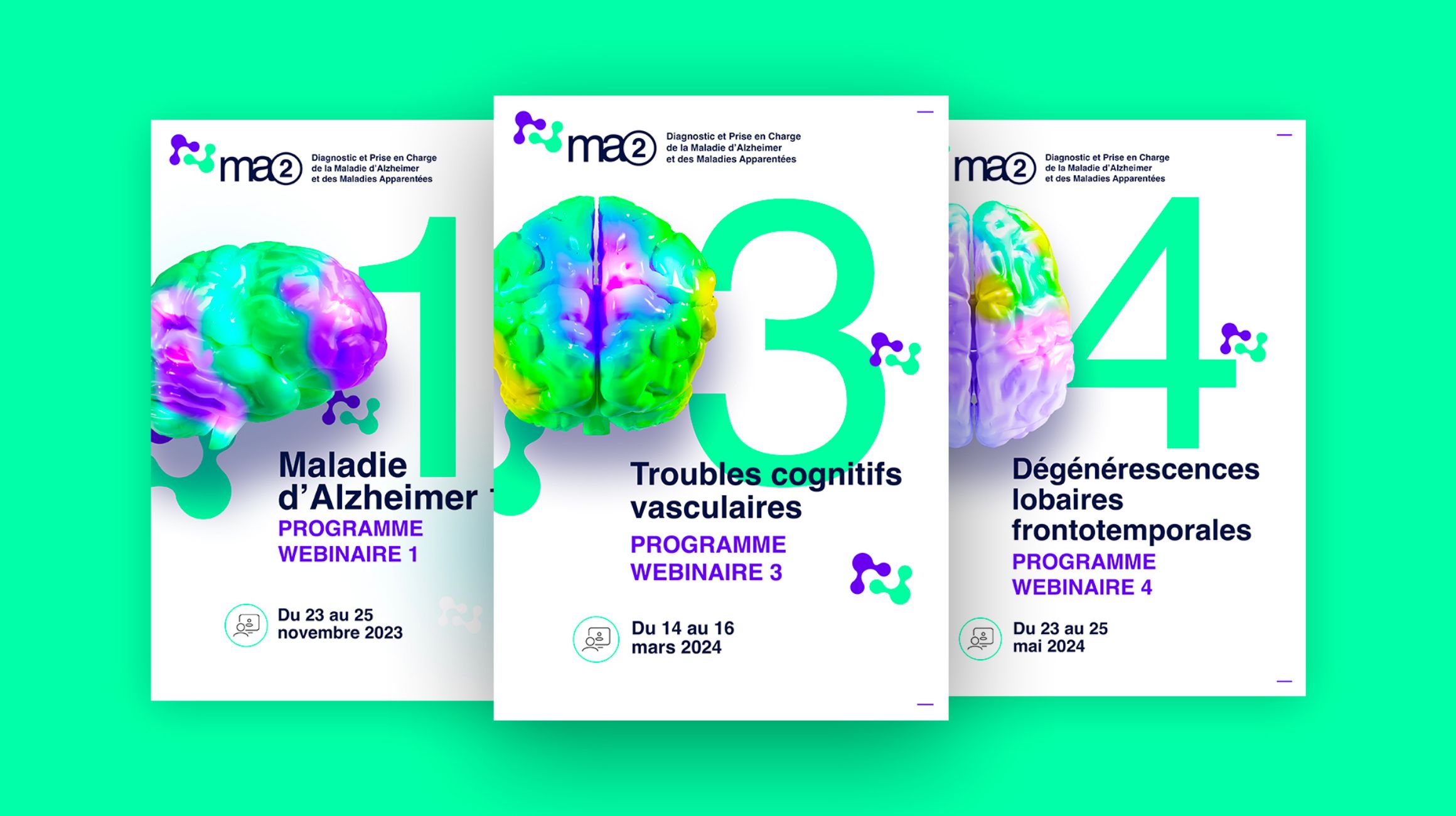 Des thématiques possédant leur propre identité graphique et qui se retrouvent tout au long des pages de la plateforme de e-learning